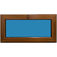 ECO-BLU Ventana PVC golpete 1h Color Madera (Roble dorado) 1000x500 mm
